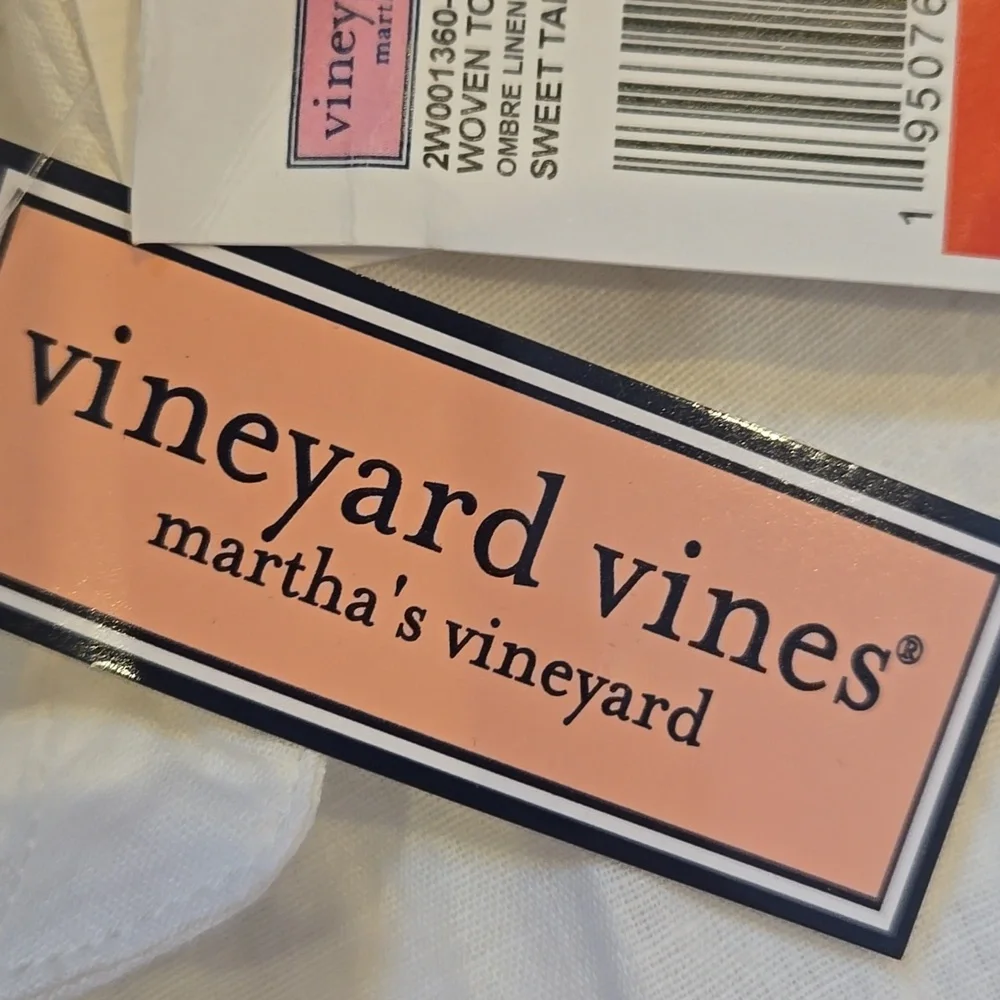 New Vineyard Vines Sweet Taffy Pink Ombre Linen Blend Lucaya Tunic - Picture 3 of 9